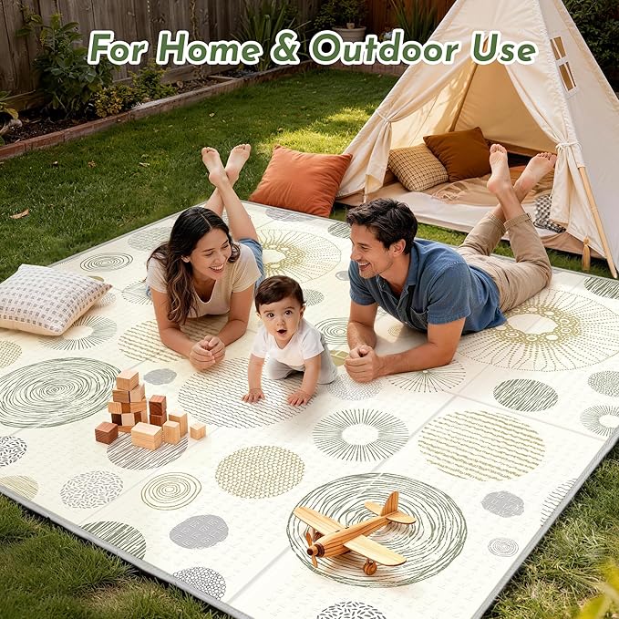 Extra Large Baby Play Mat - Reversible Baby Floor Mat 79x71, Foldable Baby Foam Playmat for Floor, Non-Slip & Thick Baby Play Mat for Floor, Crawling Mat Perfect for Babies, Infants and Toddlers