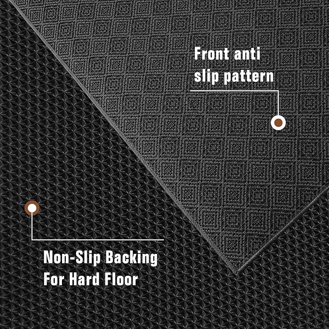 KMAT Office Chair Mat, 45x53in Heavy Duty Hardwood/Tile Floor Protector, Floor Mat Computer Desk Mat for Rolling Chairs, Work, Study, Office, Black