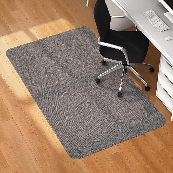 Blvornl Office Chair Mat for Hardwood Floor, 40"x 55" Desk Mat for Hard Wood, Large Anti-Slip Hard Floor Protector Rolling Chair Mat, PVC Mat Desk Rug for Office Home, Dark Grey