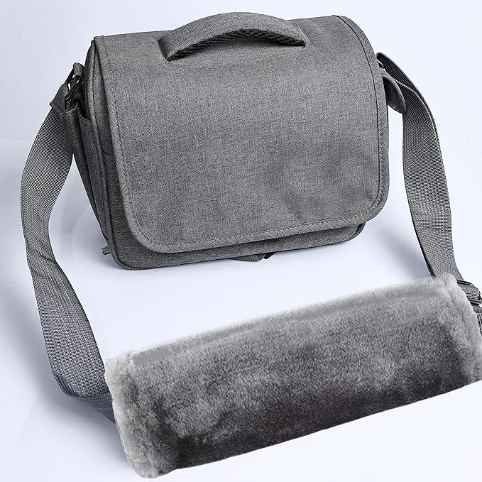 MOONET 2 Packs Car Seatbelt Covers Shoulder Pad for More Comfortable Driving, Universal Seat Belt Cover for Handbag Camera Backpack Straps, Soft Faux Sheepskin Wool Seat Belt Cushion (Gray)