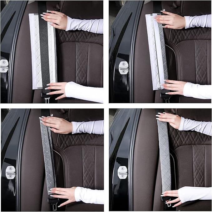 Seat Belt Cover Pad Car Accessories Car Seat Belt Pads Seatbelt Cushion Seatbelt Covers seat Belt Cover pad for Adults 2 Pack 15.5in（Gray）