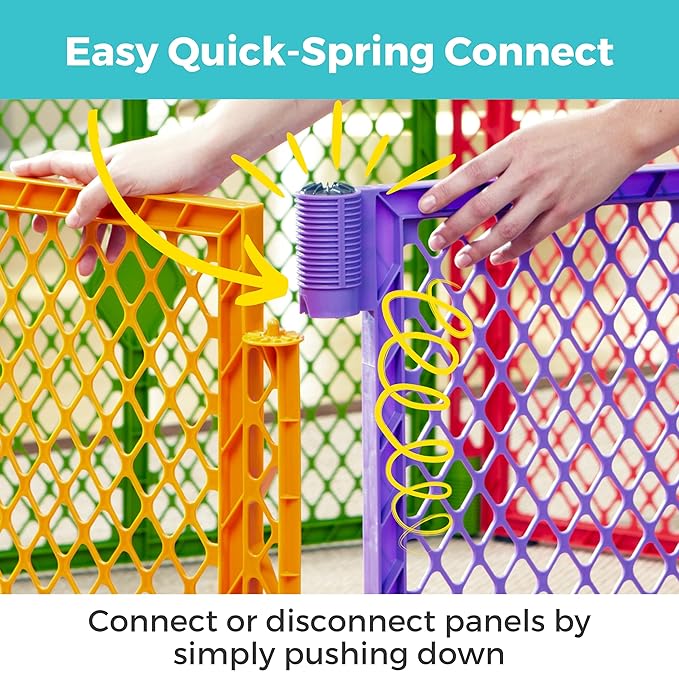 Toddleroo by North States - Superyard Colorplay 2-Panel Door Extension: 65.5 Inch Play Yard Extension with Door - Works with Superyard Playpens - Colorplay