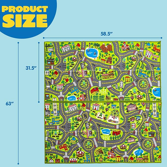 JOYIN Kids Play Rugs, Playmat City Life Carpet, Durable Carpet Playmat Rug, City Pretending Play, Toddler Rug