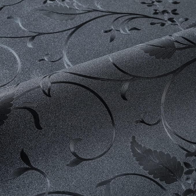 Niviy Static Cling Total Blackout Non-Adhesive Window Film Black Out Windows Covers Bathroom Door Glass Decoration Window Film Privacy Covering (Black, 41.2"x 78.7")