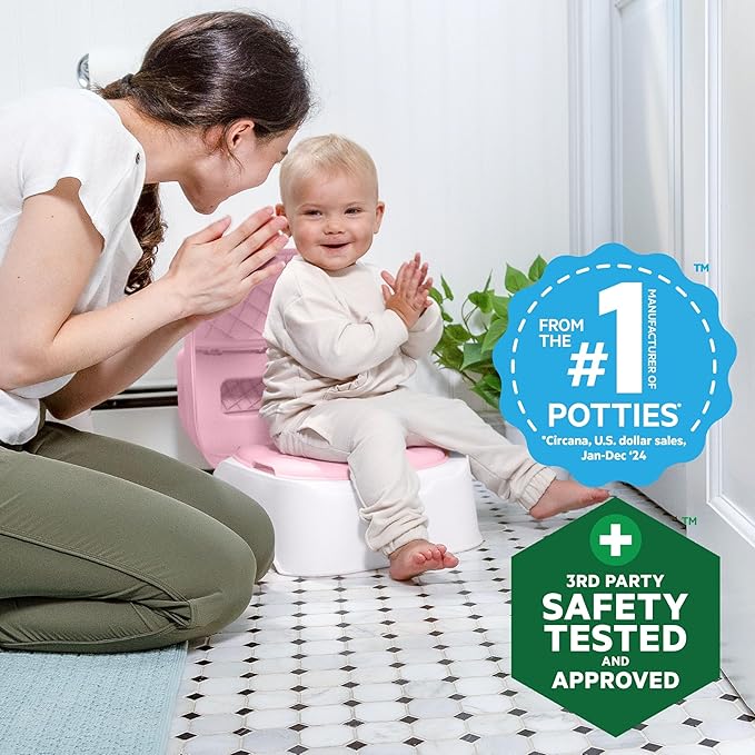Ingenuity Prepare to Potty 3-in-1 System - Potty Training Toilet, Topper, Step Stool, Easy Setup, Pink, For Toddlers 18 Months+