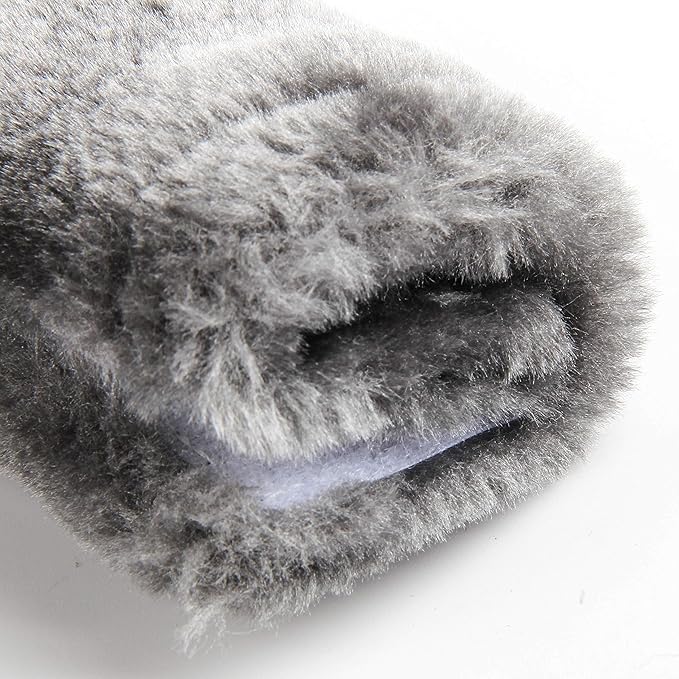 Amooca Soft Faux Fur Universal Fit Seatbelt Cover Car Truck SUV Airplane Seat Belt Shoulder Pad for Carmera Backpack Straps Neck Cushion Protector 2 Pack 10.5in Dark Gray
