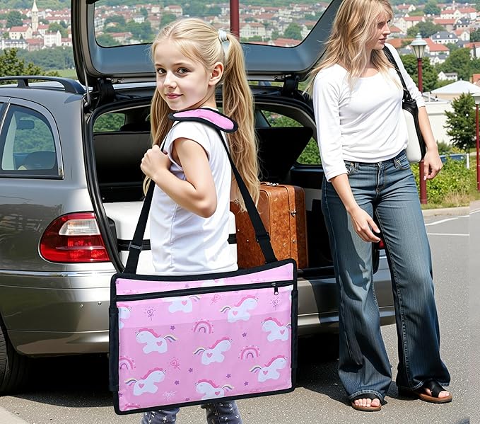 Kids Travel Tray, Car Seat Tray for kids Travel, Toddler Road Trip Essentials With Drawing Kit, Toddler Lap Desk Organizer for Car, Carseat Table for Airplane