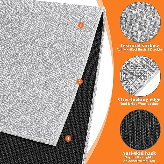 KMAT Office Chair Mat, 46x60in Heavy Duty Hardwood/Tile Floor Protector, Computer Desk Mat for Rolling Chairs, Work, Study, Office, White