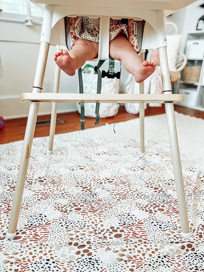 BapronBaby Wild Splash Mat - Waterproof Catch-All for Under High Chairs, Floors, Tables, Playtime or Arts & Crafts - Machine Washable - 45" x 45”
