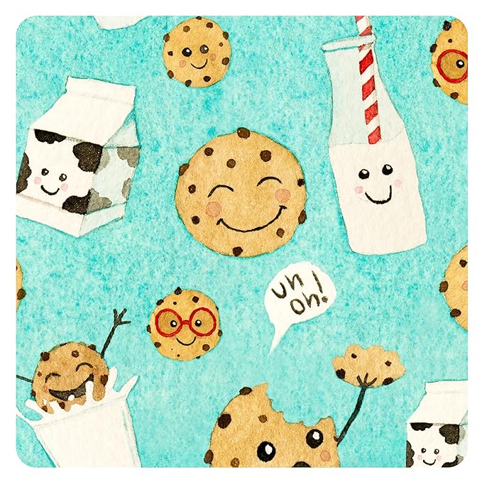 BapronBaby Cookies & Milk Splash Mat - Waterproof Catch-All for Under High Chairs, Floors, Tables, Playtime or Arts & Crafts - Machine Washable - 45" x 45”