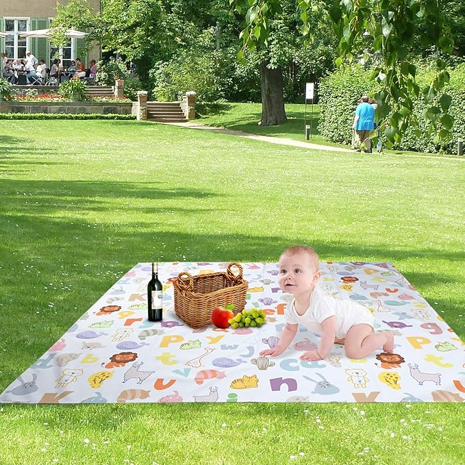 Baby Splat Mat for Under High Chair and Arts and Crafts, 51" Waterproof Wipeable Floor Protector, Anti-Slip Washable Splash Mat