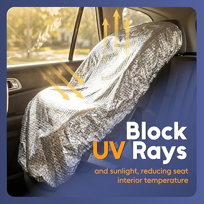 Mommy’s Helper Car Seat Sun Shade Cover – Heat Reflective Car Seat Sun Protector for Baby & Toddler – Universal Fit Carseat Cover for Summer – Blocks Sun & UV to Help Reduce Heat Buildup