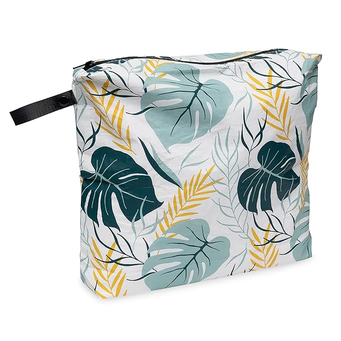 Rolling Nomad Tyvek Zippered Pouch, Wet Swimsuit Bags, Reversable Dry Bags, Travel Essentials, Toiletry, Pool, Beach, Waterproof, Wet Clothes & Wipes, Summer Must Haves, 14.5x11.5x2.5, (Large)