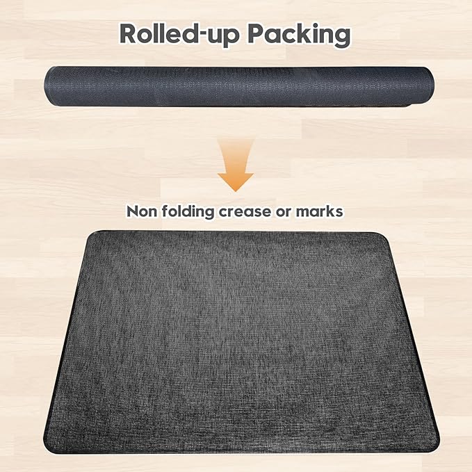 Sycoodeal Office Chair Mat for Hardwood & Tile Floor,Computer Gaming Chair Mat for Rolling Chairs Non-Curve, Anti-Slip, Heavy Duty Floor Protector for Home Office,Black (48" x 55")