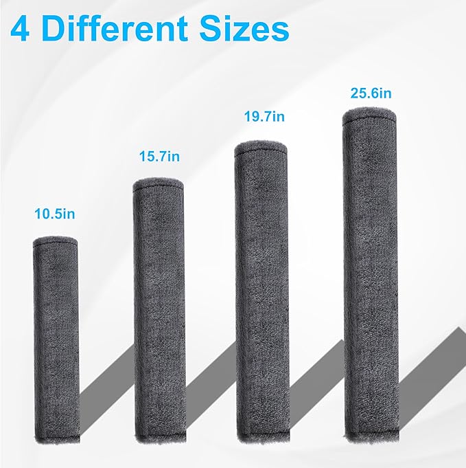 Amooca Soft Faux Fur Universal Fit Seatbelt Cover Car Truck SUV Airplane Seat Belt Shoulder Pad for Carmera Backpack Straps Neck Cushion Protector Extra Long 25.6in Dark Gray