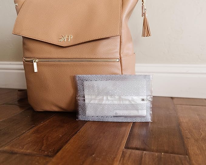 Butipods Reusable Wet Wipe Pouch Slim Case Travel Clutch Holder | Portable Diaper and Hand Bag Wipes Dispenser | Keeps Wipes Moist and Handy! | Set of 2 (Grey Keys & Tiles)