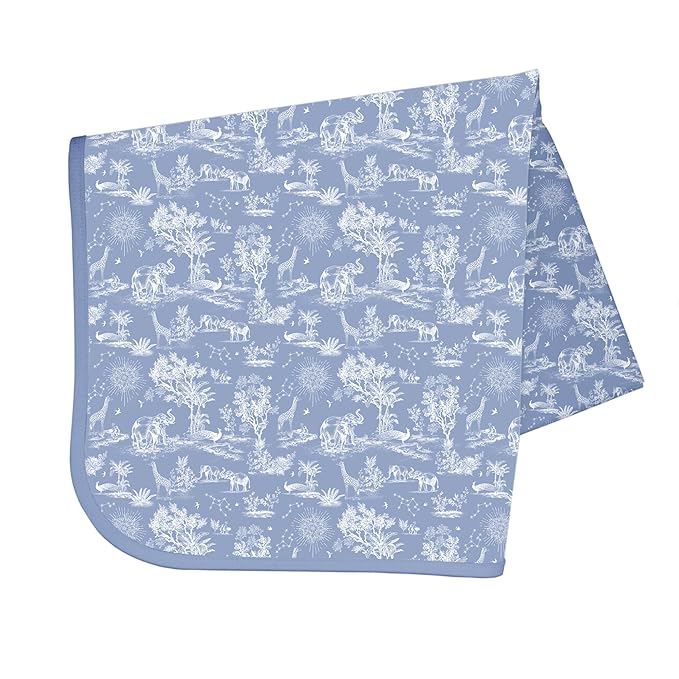 BapronBaby Savanna Blue Splash Mat - Waterproof Catch-All for Under High Chairs, Floors, Tables, Playtime or Arts & Crafts - Machine Washable - 45" x 45”