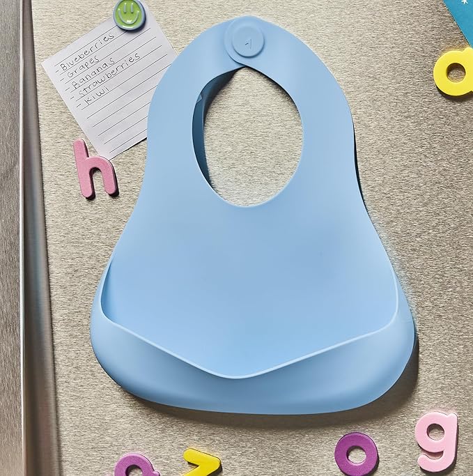 Magnetic Silicone Baby Bib – Waterproof, Dishwasher Safe, BPA Free Food-Grade, Feeding Bib for Infants and Toddlers
