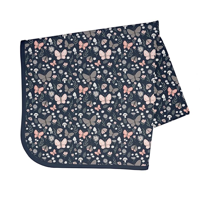 BapronBaby Butterfly Garden Splash Mat - Waterproof Catch-All for Under High Chairs, Floors, Tables, Playtime or Arts & Crafts - Machine Washable - 45" x 45”