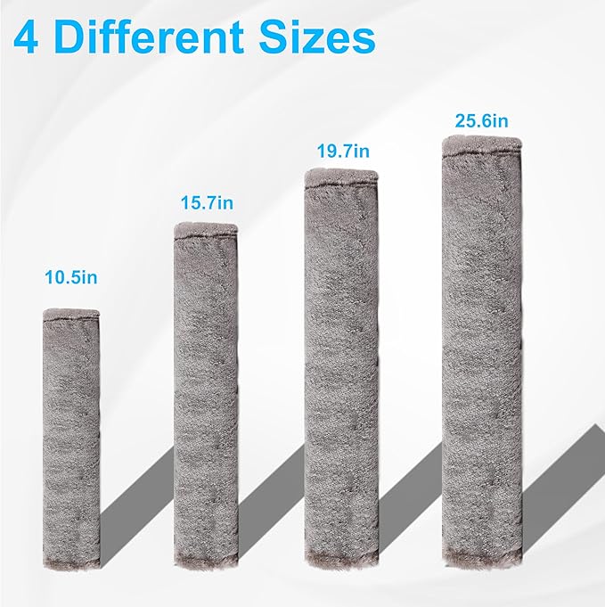 Amooca Soft Faux Fur Universal Fit Seatbelt Cover Car Truck SUV Airplane Seat Belt Shoulder Pad for Carmera Backpack Straps Neck Cushion Protector Extra Long 25.6in Brown Gray