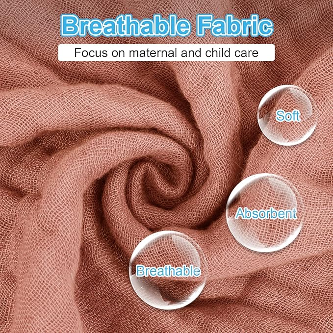 Muslin Burp Cloths Soft and Breathable Burp Cloths Baby Girl 6 Pack 10x20 inches It is a Must-Baby Girl Newborn Essentials and Baby Essentials (6, White and Pink)