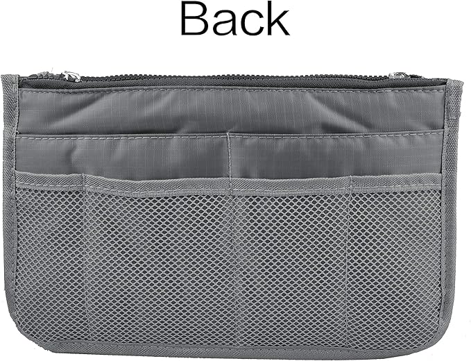 Vercord Updated Purse Handbag Organizer Insert Liner Bag in Bag 13 Pockets Grey Medium