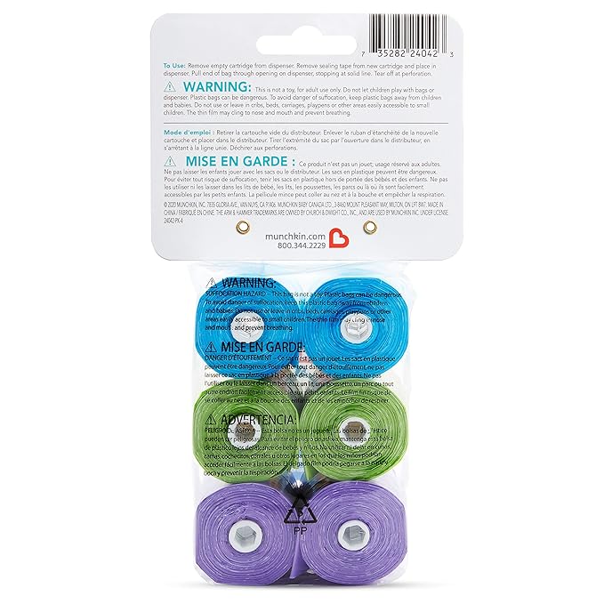 Munchkin® Arm and Hammer Diaper Bag Refills, 6 Pack, 72 Bags