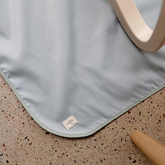 mushie Baby Splat Mat 42.5x42.5 Inch (Tradewinds) | Water Resistant for Under High Chair and Infant Play