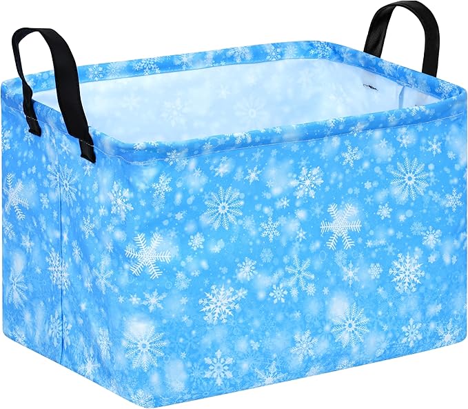 MAIZMZ Snow Storage Basket,Kids Storage Bins Closet Organizer Cube Collapsible Nursery Hamper Waterproof Clothes Toy Bin Book Shelf Party Decor