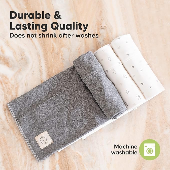 Organic Burp Cloths Baby Boy, Girl - 6-Pack Large 100% Cotton Burping Cloths for Babies, Spit Up Rags, Super Absorbent, Ultra Soft Newborn Rag, Gender Neutral, Machine Washable, Durable (Neutrals)