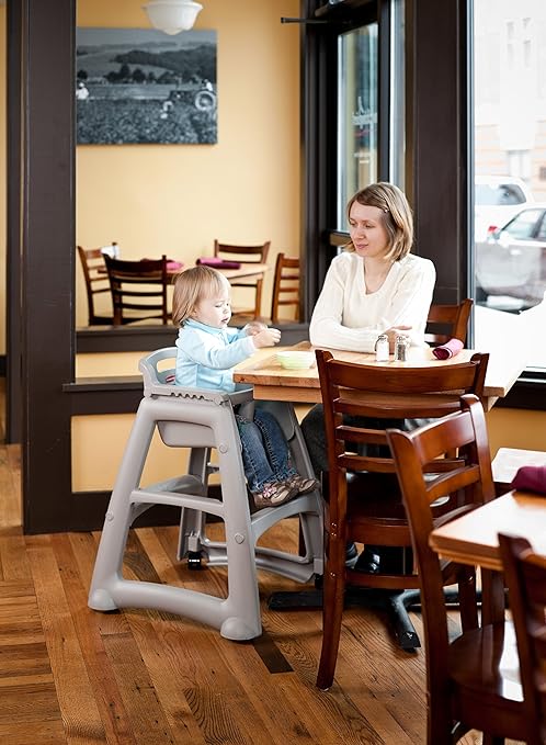 Rubbermaid Commercial Products Sturdy High Chair for Child/Baby/Toddler, Unassembled, Platinum, Fits Under Table for Child/Baby/Toddler Seating