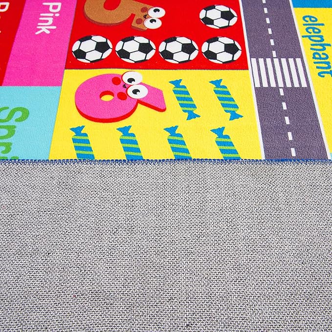 HOMORE Kids Rug, 6x9 Kids Educational Area Rugs for Learning Alphabet, Numbers, Colors, Season and Animal Words, ABC Rugs for Classroom Playroom