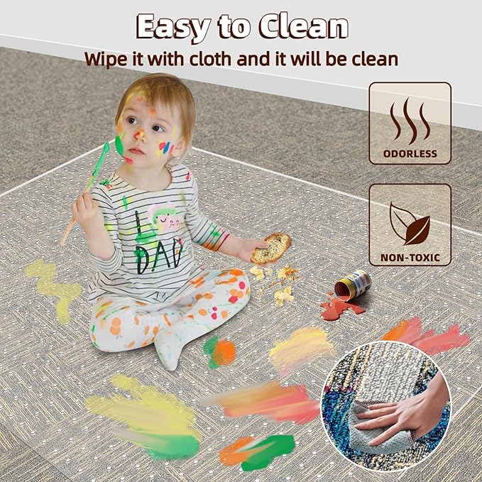 Office Chair Mat Carpet Protector: 36" x 48" Plastic Heavy Duty Computer Desk Mats with Lip for Low Flat and No Pile Carpeted Floor - Clear Rug Pad for Rolling Chairs Work Home Gaming Convex Shape