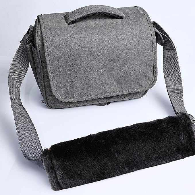 MOONET 2 Packs Car Seatbelt Covers Shoulder Pad for More Comfortable Driving, Universal Seat Belt Cover for Handbag Camera Backpack Straps, Soft Faux Sheepskin Wool Seat Belt Cushion (Black)