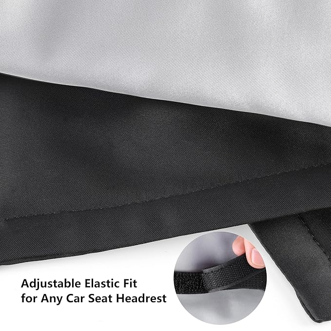 Silky Head Carseat Cover for Babies Satin Head Cover Silk Feeling for Baby Car Seat Canopy Headrest Protector 2pcs for Boys Girls Infant Sleeping Hair Protection Pink Black