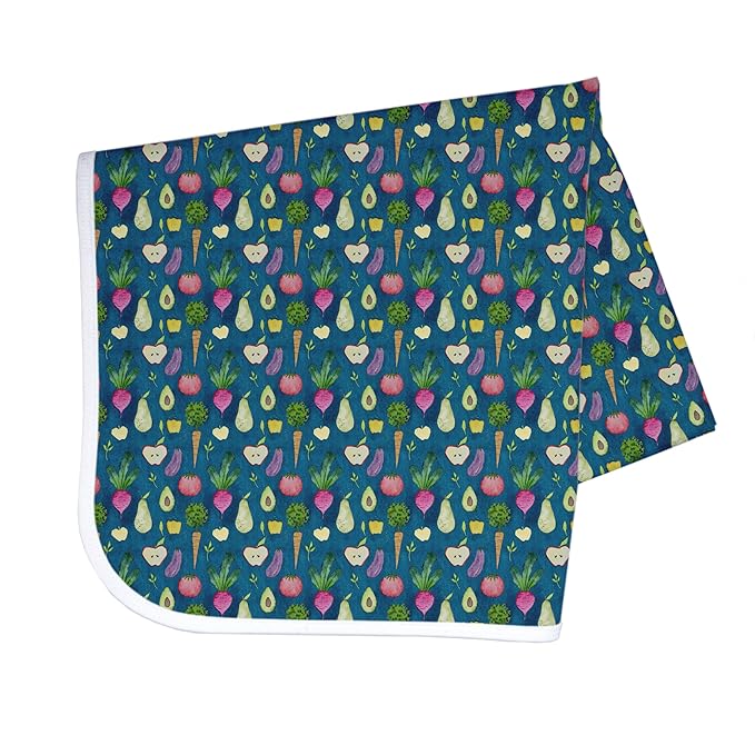 BapronBaby Organic Produce Splash Mat - Waterproof Catch-All for Under High Chairs, Floors, Tables, Playtime or Arts & Crafts - Machine Washable - 45" x 45”