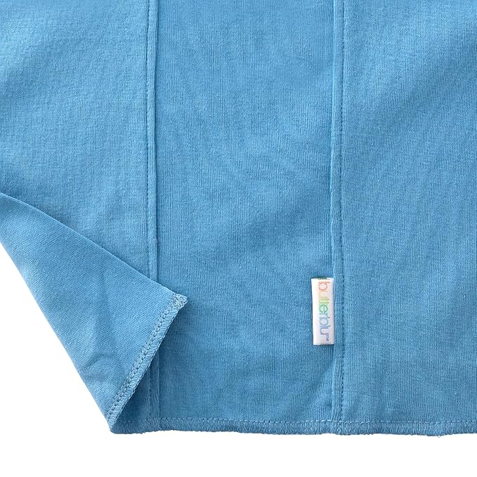 Butterblu Bailey 5-Pack Burp Cloths 100% Organic Cotton Knit for Newborn & Baby Boys & Girls, Blue, One Size