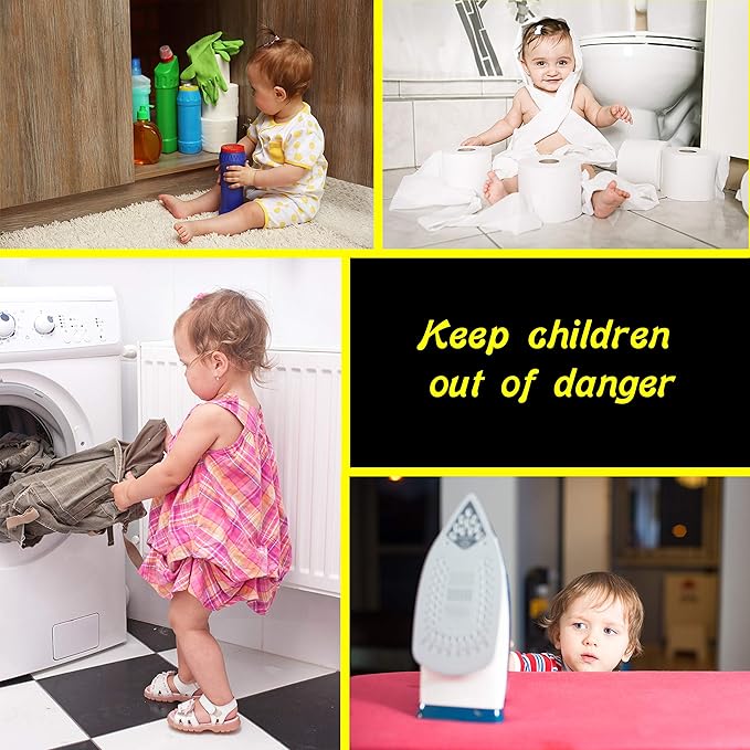 3 Pack - Door Lever Baby Safety Lock - Baby Proofing - Prevent Little Kids from Opening Doors with A Child Proof Door Handle Lock - 3M Adhesive - Driddle