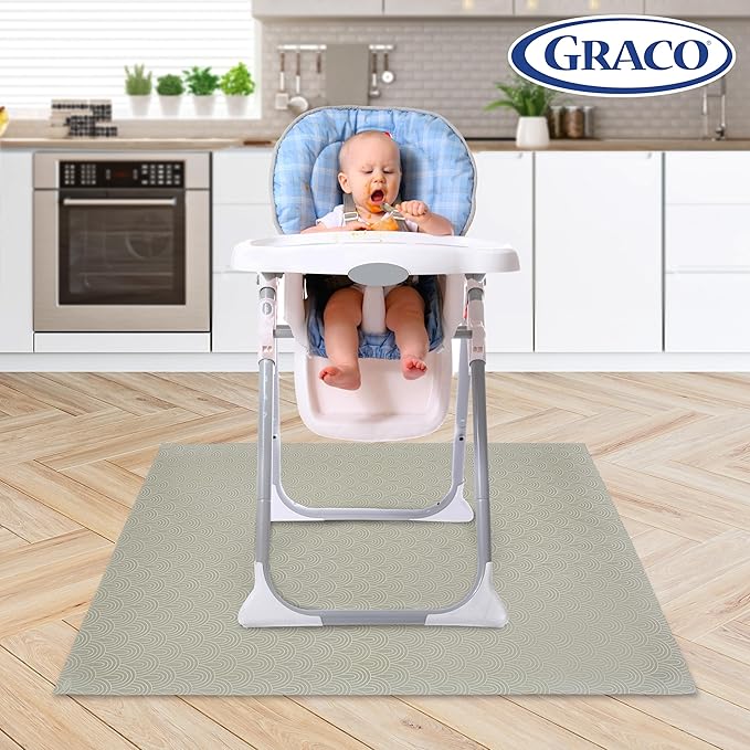 Graco Baby Disposable Splat Mats, 30 Sheets with Assorted Designs, 47" x 40", Eco-Friendly Floor Protector for Mealtime, Home & Restaurant Use