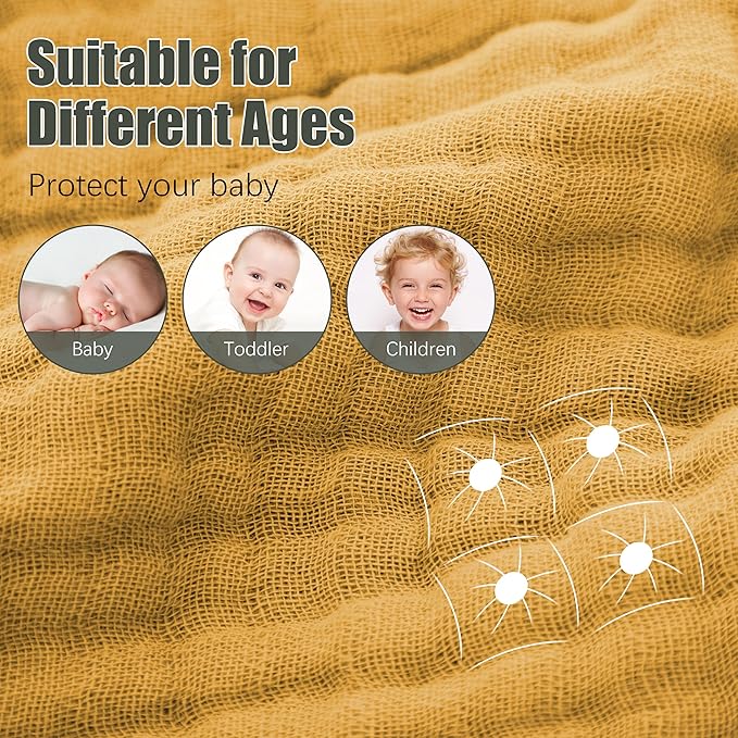 Spotted Play 2 Pack Hooded Baby Towels - 100% Muslin Cotton for Newborns, Infants, Toddlers - Large 32x32Inch Size - Highly Absorbent and Essential for Newborn Care, White and Honey