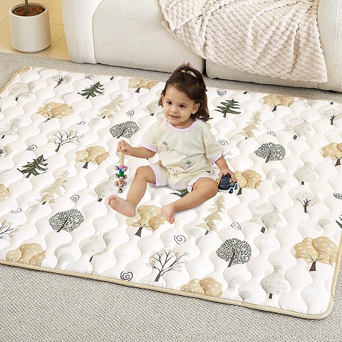 Baby Play Mat 50x50, Extra Large&Thick Baby Floor Play Mats, Foldable Padded Play Mat for Baby Crawling