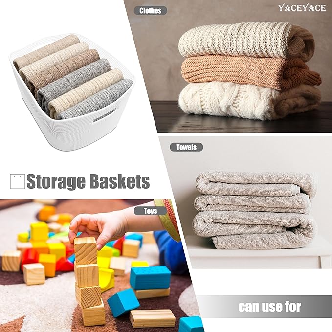 Large Blanket Basket Living Room, Woven Cotton Blanket for Living Room, Nursery, Big Basket for Storage, Toy, Cloth, Decorative, 22"x17"x12"