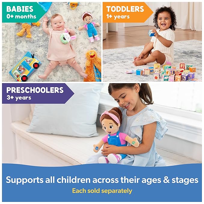 Ms. Rachel Official Sensory Take-Along Toy, Baby Swing & Baby Stroller Teething Toys with Rattle & Clip, Toddler Toys for Girls & Boys for Ages 3 Months-1+