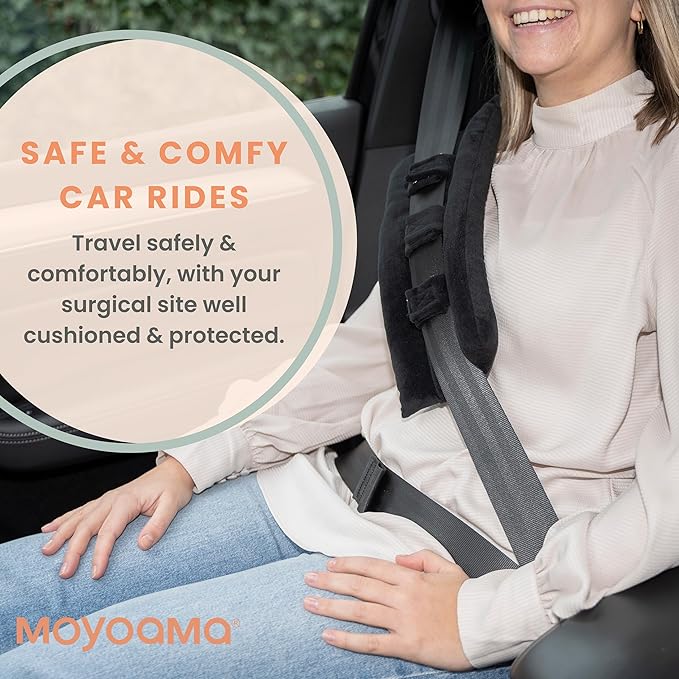 MOYOAMA Seat Belt Pillow Post Surgery- Seatbelt Pillows for Post-Surgery, Chemo Port Pillow for Seat Belt, Port Pillows for Chemo Patients Seatbelt, Seatbelt Cushion for Heart Surgery Recovery Gifts