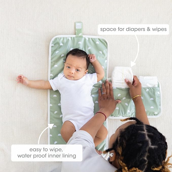 Pearhead Mommy and Baby Things Pouch Set, Canvas Zipper Organizer Bags for Diaper Bag and Travel, Cosmetic and Makeup Bag for Mom