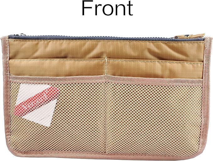 Vercord Updated Purse Handbag Organizer Insert Liner Bag in Bag 13 Pockets New Khaki Medium