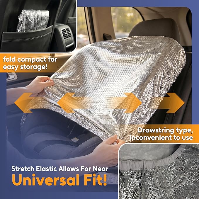 Mommy’s Helper Car Seat Sun Shade Cover – Heat Reflective Car Seat Sun Protector for Baby & Toddler – Universal Fit Carseat Cover for Summer – Blocks Sun & UV to Help Reduce Heat Buildup