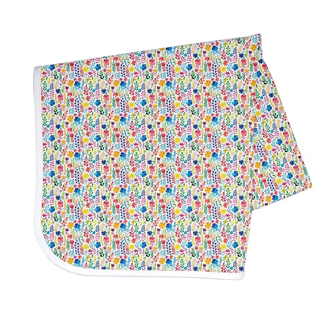 BapronBaby Rainbow Watercolor Floral Splash Mat - Waterproof Catch-All for Under High Chairs, Floors, Tables, Playtime or Arts & Crafts - Machine Washable - 45" x 45”