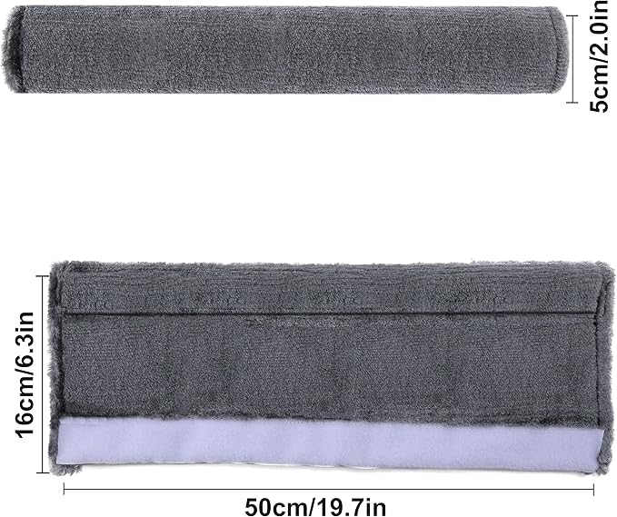 Amooca Soft Faux Fur Universal Fit Seatbelt Cover Car Truck SUV Airplane Seat Belt Shoulder Pad for Carmera Backpack Straps Neck Cushion Protector Extra Long 19.7in Dark Gray