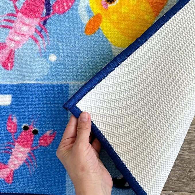 QUOKKA Baby Mat for Floor Play for Babies 6-12 Months – Super Soft Baby Floor Play Mat for Toddlers 1-3 – ABC Ocean Extra Thick Plush Rug for Nursery – Padded Foldable Activity Infant Playroom Carpet